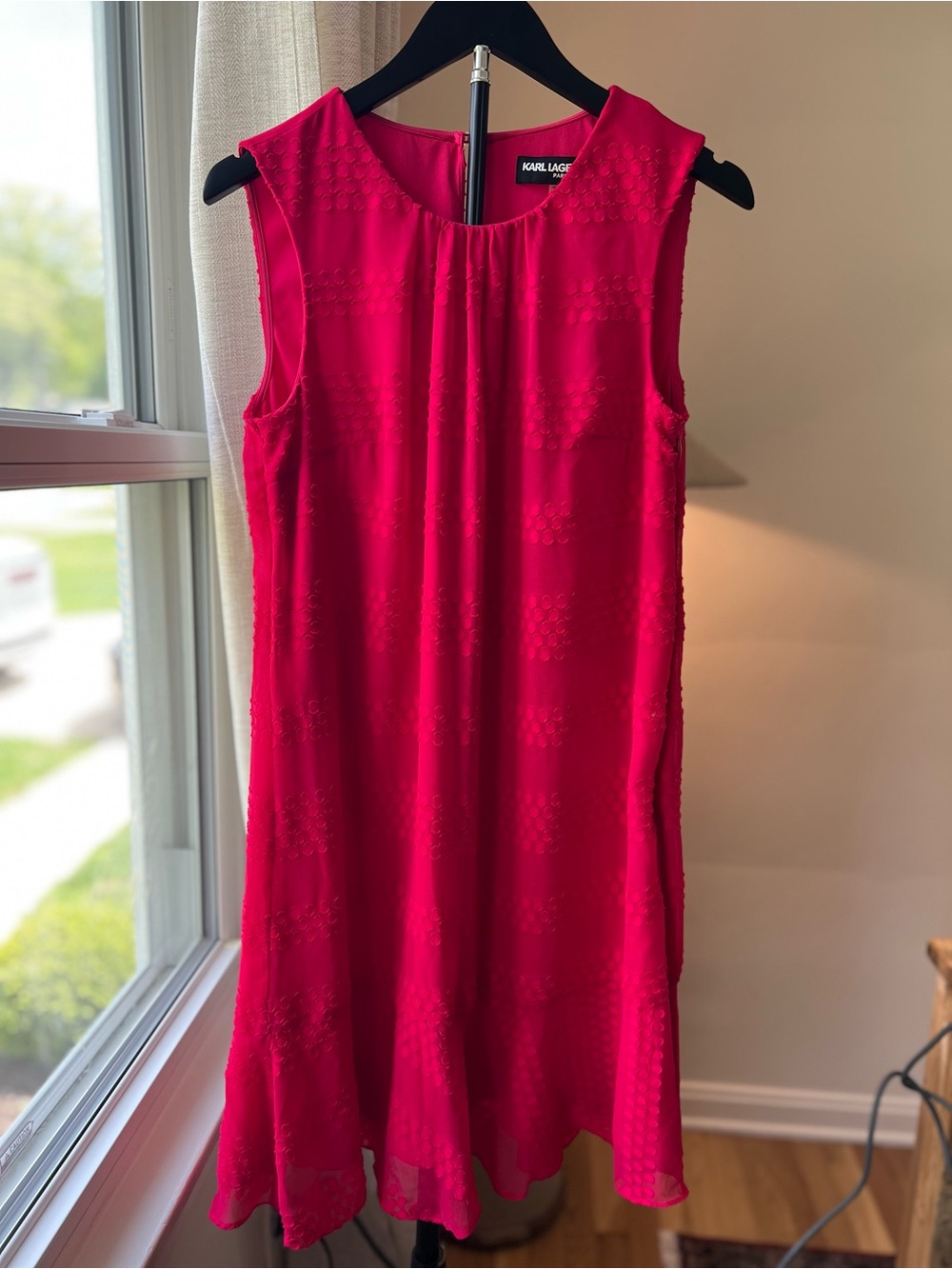 Karl Lagerfeld Women's Sleeveless Hot Pink Shift Dress